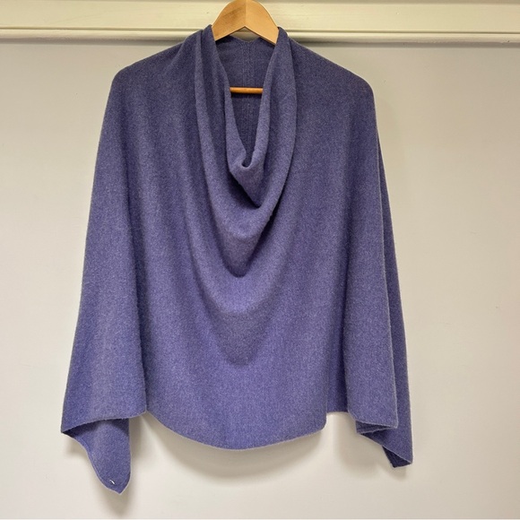 Alashan Lavender Cashmere Poncho Sweater Draped Dress Topper Shawl pashmina wrap - Picture 7 of 11